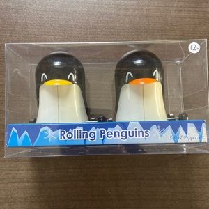 Rolling penguins salt and pepper shakers